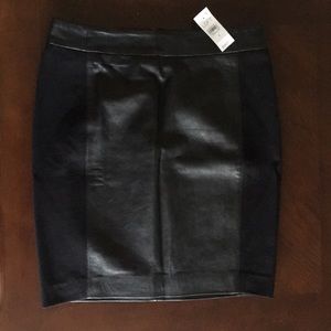 Black Leather Pencil Skirt Loft (NWT)